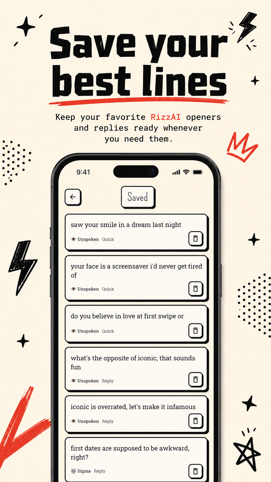 Save your best lines