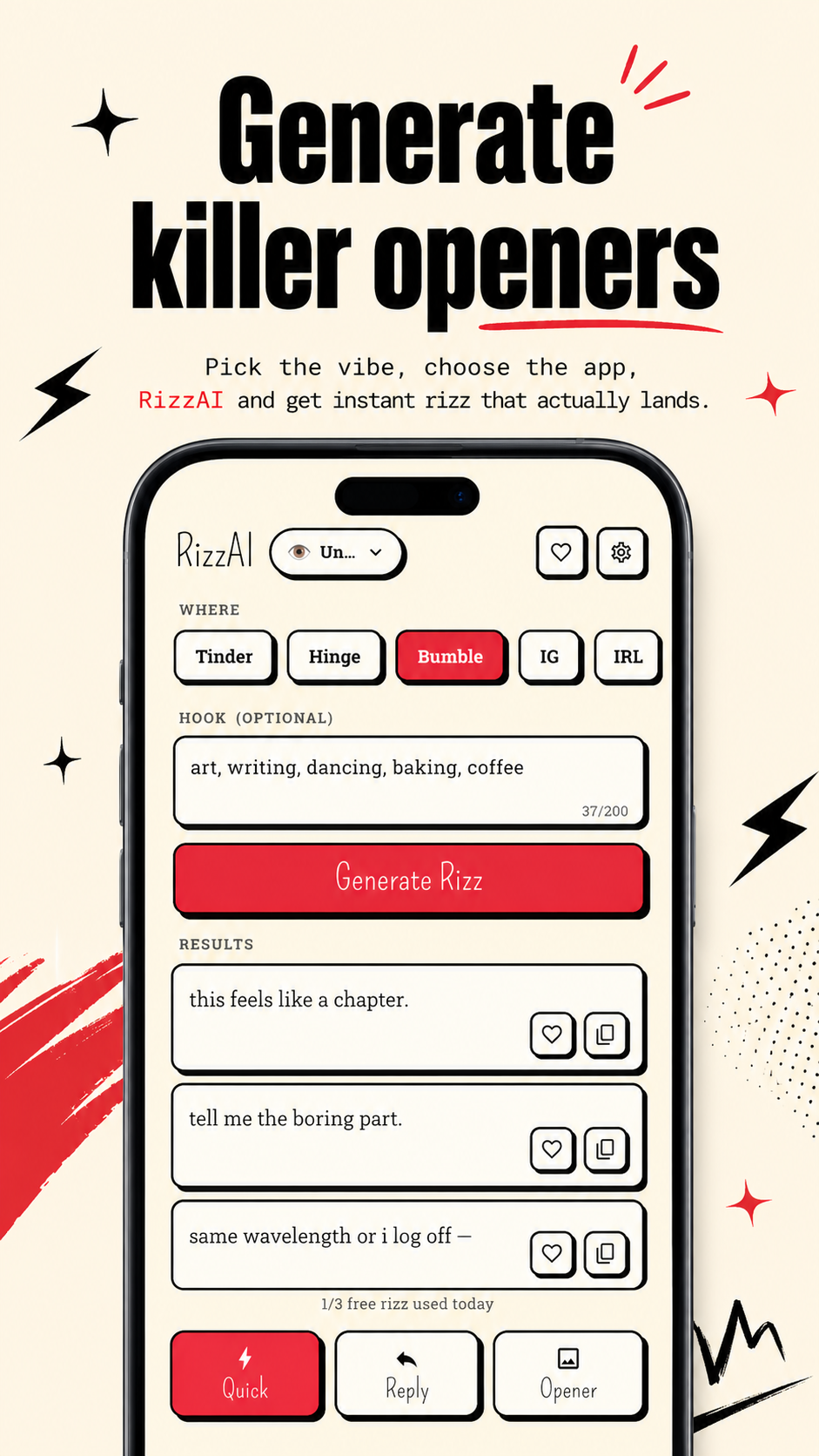 Generate killer openers